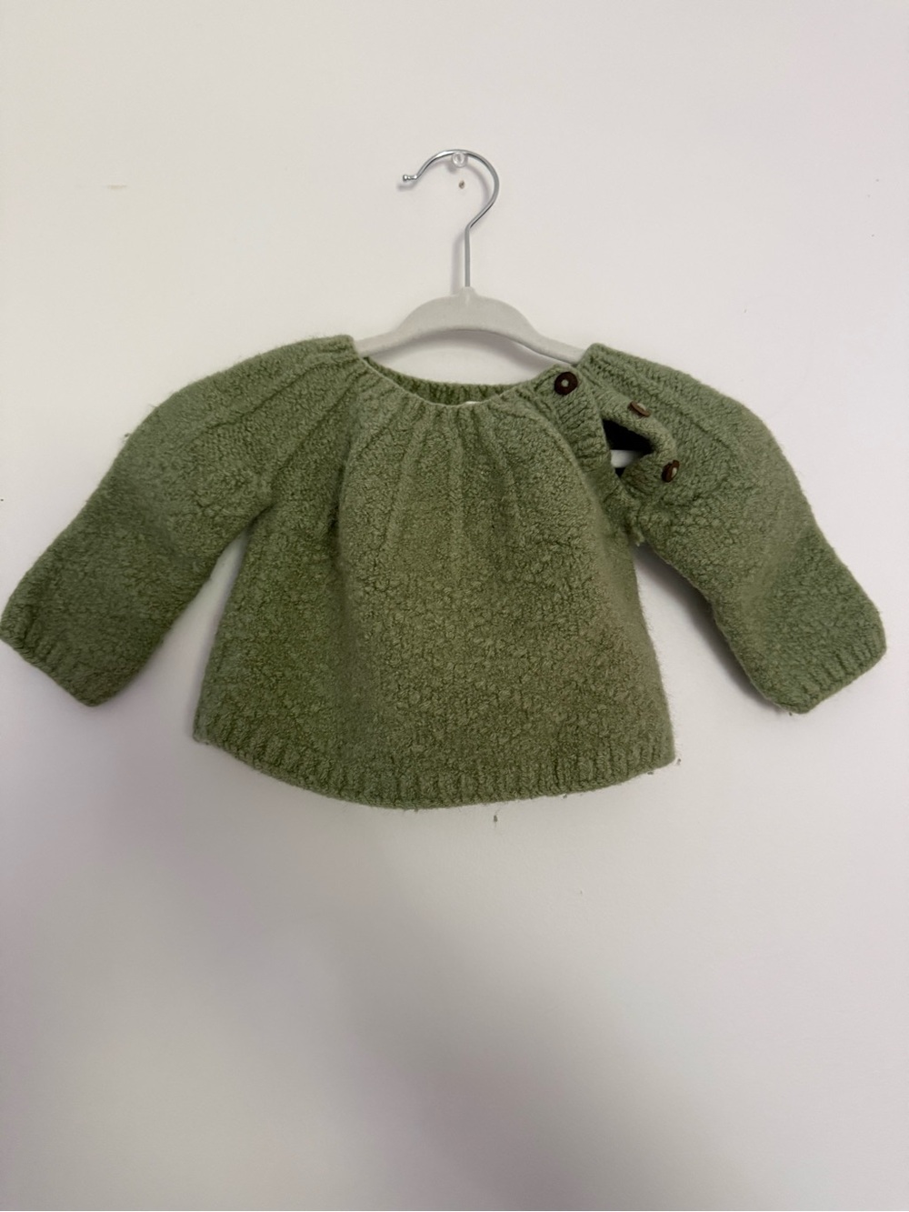 Serendipity Organics Baby Sweater 9M 74 Green 100% Wool GOTS Denmark